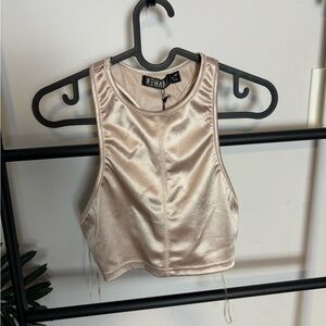 New Rehab Metalic gold top